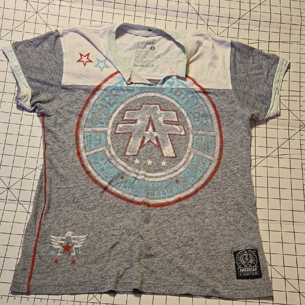 American Fighter Gray Graphic T-Shirt Small: B